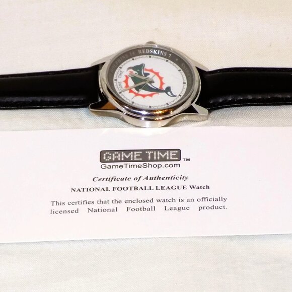 Vintage Miami Dolphins NFL Game Time Super Bowl Watch & Leather Wallet Bundle - Picture 6 of 14
